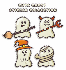 cute ghost cut sticker collection