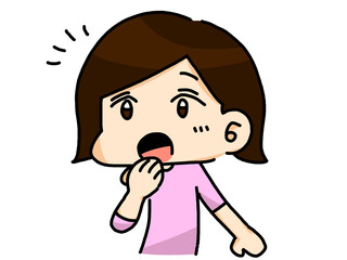 何かに驚いている女の子のイラスト