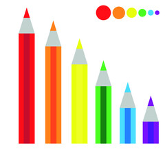 Drawn pencils in rainbow color