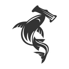 Hammerhead Shark Icon Illustration Brand Identity