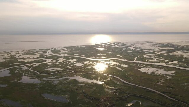 canals of the Selenga River at the mouth