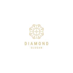 Diamond ornament line logo design template