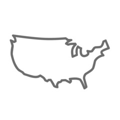 united states map icon.  USA territory symbol.  flat vector design isolated on white background.
