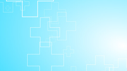 Abstract medical health blue cross pattern background. G