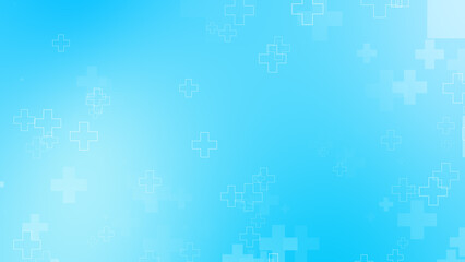 Fototapeta na wymiar Abstract medical health blue cross pattern background.