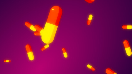 Drug prescription for pills medicine capsule pattern background. Abstract healthcare technology and science medical concept.