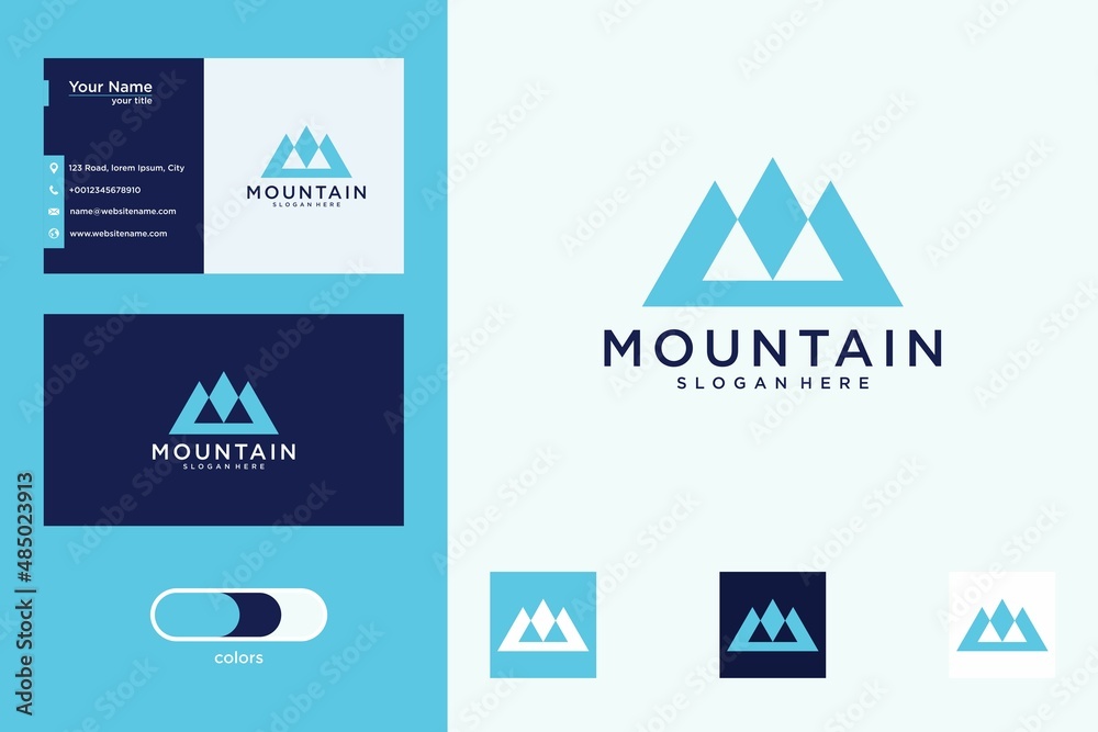 Poster modern mountain logo design