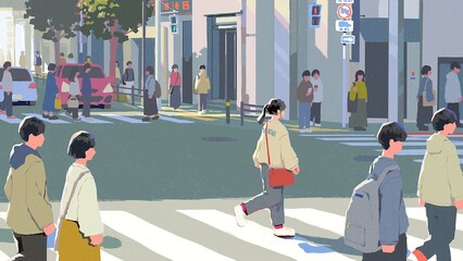 people walking in the city