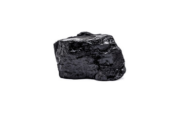 Piece of coal on white background