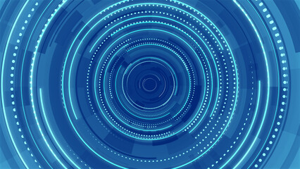 Abstract circle blue future technology background.