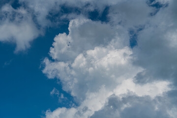 Sunny day, blue sky and white clouds