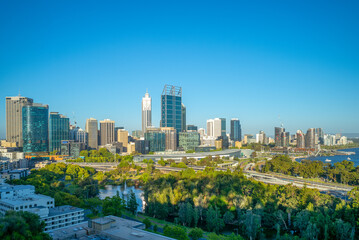 Obraz premium skyline of perth at night in western australia