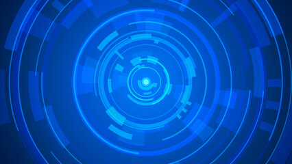 Abstract circle blue future technology background.