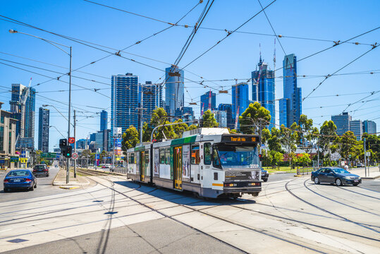 Melbourne, Australia - January 2, 2019: Melbourne Tram, Major Form Of Public Transport