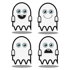 00177EPS10LOGO - cute Icon Cartoon mascot Ghost emoticon inspiration Design
