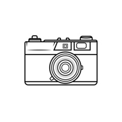 Camera Outline Icon Illustration on White Background