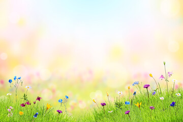 Crocus flowers in green grass