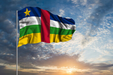 Waving National flag of Central African Republic - obrazy, fototapety, plakaty