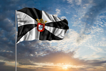 Waving National flag of Ceuta