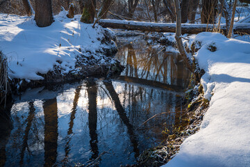 A small river at winter time