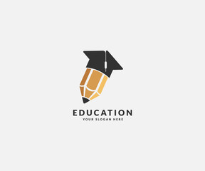 Reach the Best for University , College . Graduate . crayon with hat logo design inspiration