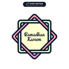 Ramadan Kareem, Eid Mubarak icon symbol template for graphic and web design collection logo vector illustration