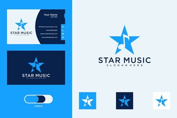 Obraz na płótnie Canvas star music logo design