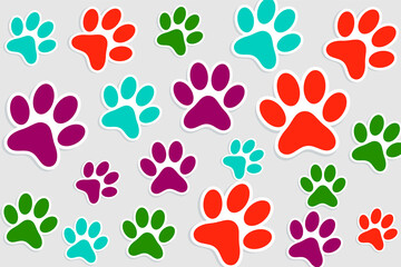 Fototapeta na wymiar animal paw print pattern background