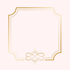 classic golden calligraphic ornamental frame on white background