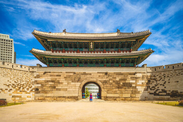 Sungnyemun, south great gate of old seoul city. the translation of chinese characters is...