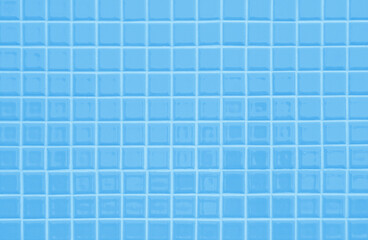 Blue ceramic wall and floor tiles mosaic abstract background. Design wallpaper texture decoration bedroom.