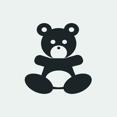 Fototapeta premium Teddy bear vector icon illustration sign