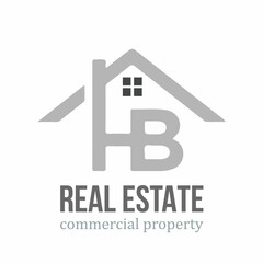 home run with a real estate brokerage logo design HB