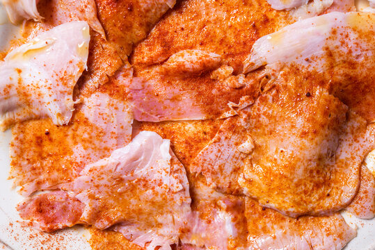 Typical Spanish tapa, Galician lac&oacute;n, cut pork, with potatoes, paprika and olive oil. Appetizer, lunch or dinner.