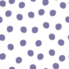 Pom poms of seamless pattern. Hand drawn cute background.