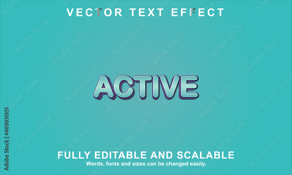 Sticker active style editable text effect