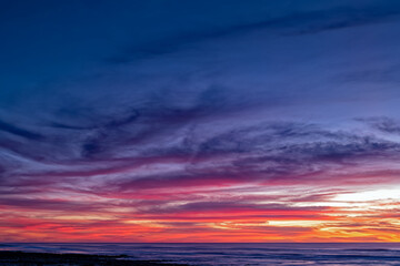 Sunset over the Pacific Ocean near Yachats, Oregon, USA