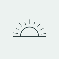 Sunset vector icon illustration sign