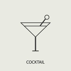 Cocktail vector icon illustration sign