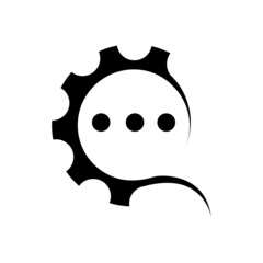 gear and chat logo, creative modern logoWeb
