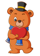 The happy bear is ready for valentine event