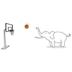 Elephant playing ball