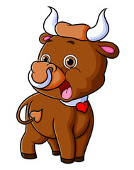 The little bull is getting shocked of something