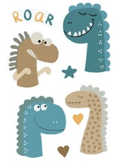 dinosaur stickers, blue color combination