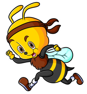 The strong bee is doing the marathon and run very fast