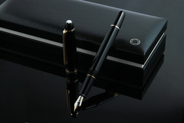 Luxurious black fountain pen
