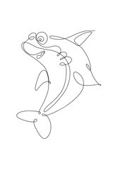 Illustration of a black outline of a continuous shark