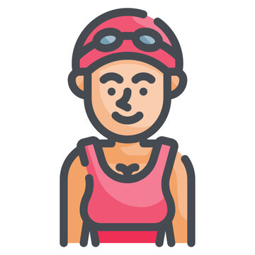 recommend clip art: swimmer line icon