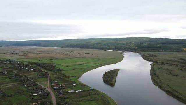 The Lena River in the distant Siberian village of Verkholensk