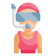 scuba flat icon